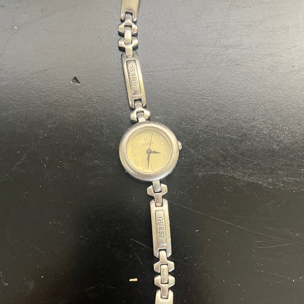 Guess Women's Silver Watch with Cream Dial